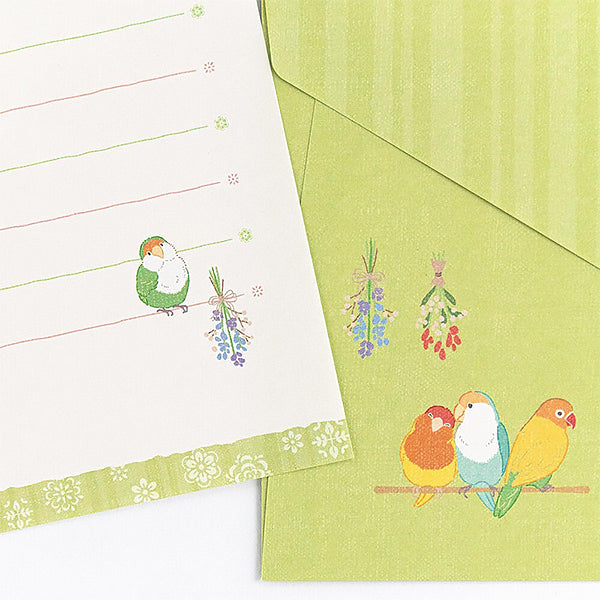 Papier Lettre & Enveloppe Birds - Made in Japan | Moshi Moshi 