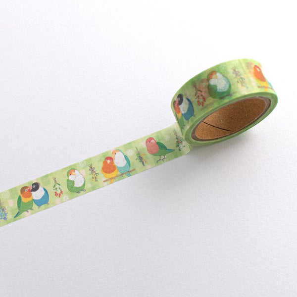 Washi Tape Saezuri Birds Vert - Made in Japan | Moshi Moshi Paris