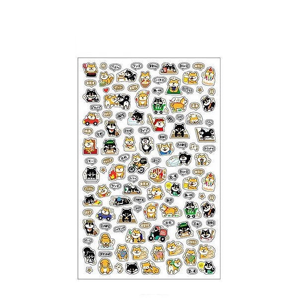 Stickers Animal Gold Foil - Shiba | Moshi Moshi Papeterie Japan