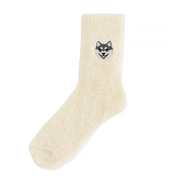 Chaussette D'Intérieur Kawaii - Shiba Noir | Moshi Moshi Paris