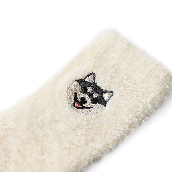 Chaussette D'Intérieur Kawaii - Shiba Noir | Moshi Moshi Paris