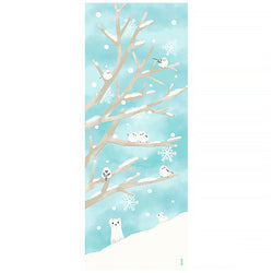 Tenugui Snow & Cat - Déco Japonaise | Moshi Moshi Paris