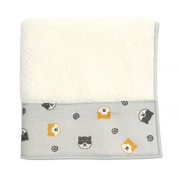 Serviette Molletonnée Happy Shiba - Made in Japan | Moshi Moshi Paris