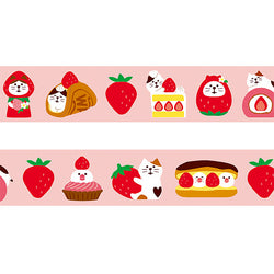 Washi Tape Concombre - Cat Strawberry | Moshi Moshi Papeterie Paris