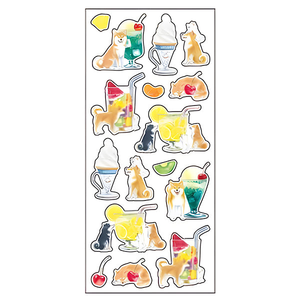 Stickers Shiba Drinks  - Papeterie Kawaii | Moshi Moshi Paris Japan