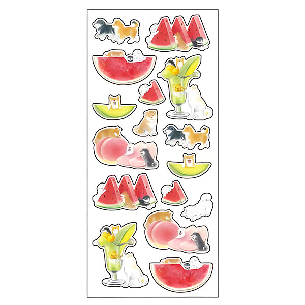 Stickers Shiba Pastèque - Papeterie Kawaii | Moshi Moshi Paris Japan