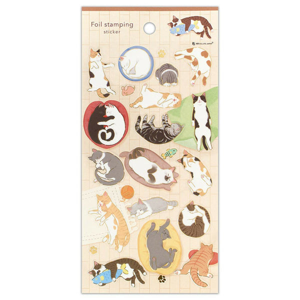 Stickers Foil Stamping - Sleeping Cat | Moshi Moshi Paris Japan