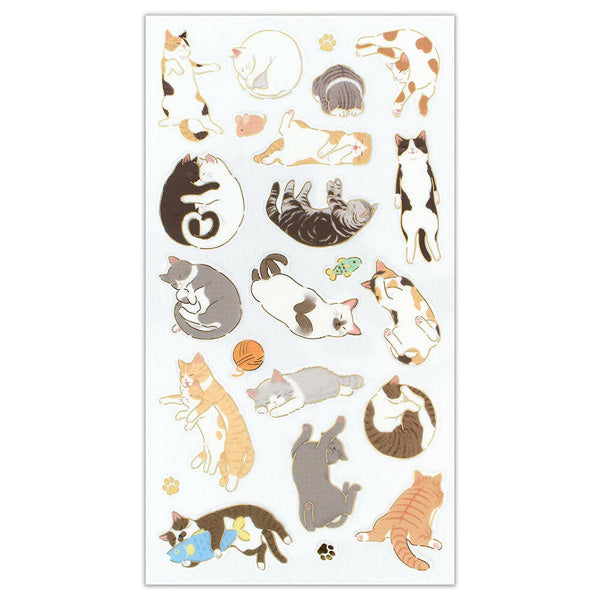 Stickers Foil Stamping - Sleeping Cat | Moshi Moshi Paris Japan