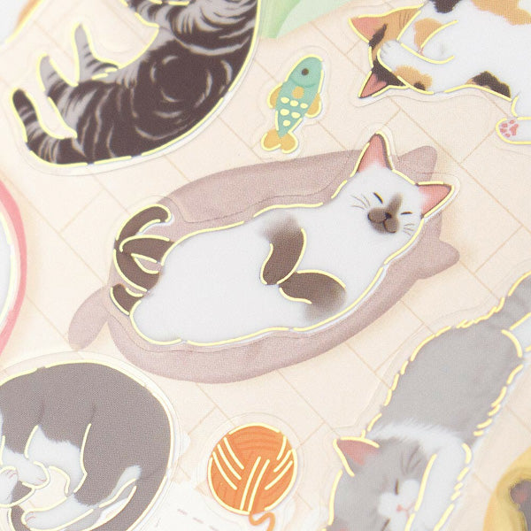 Stickers Foil Stamping - Sleeping Cat | Moshi Moshi Paris Japan