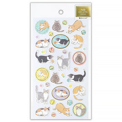 Stickers Seal Yufumi Cat - Feuille d'Or | Moshi Moshi Papeterie 