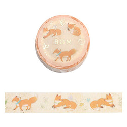 Washi Tape Foil Stamping - Leaves & Foxes | Moshi Moshi Paris