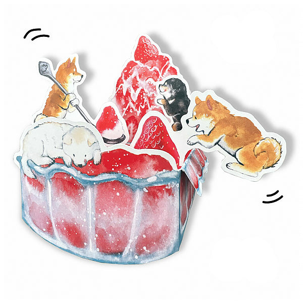 Carte Pop Up Shiba Inu Bingsu - Kawaii | Moshi Moshi Papeterie Japan