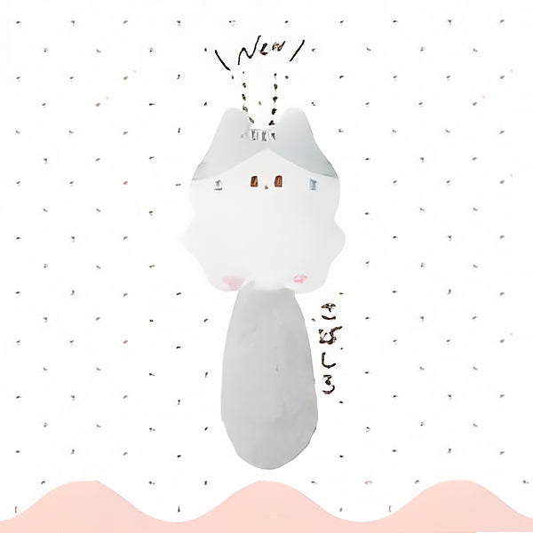 Peluche Porte Clef Fluffy Tale - Chat Blanc | Moshi Moshi Paris