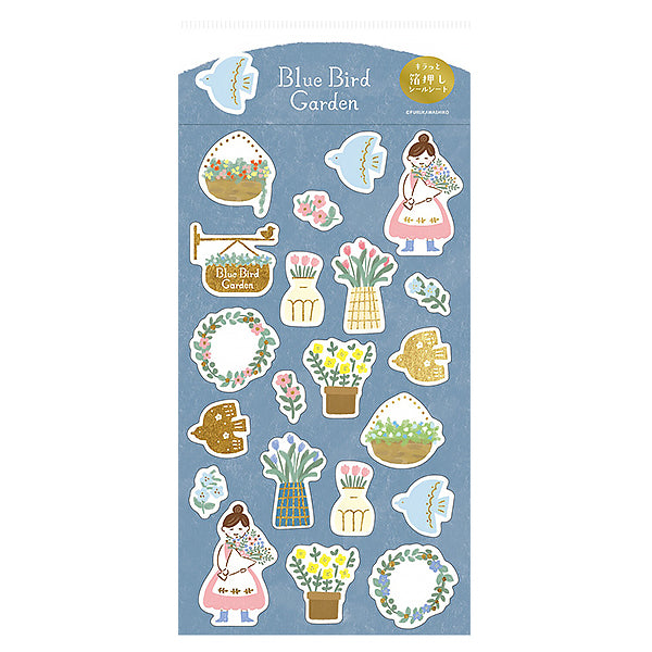 Stickers Blue Bird Garden - Papeterie Kawaii | Moshi Moshi Paris