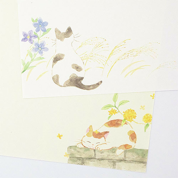 Carnet Papier Lettre Chat Nekorobi - Akisato  | Moshi Moshi Paris