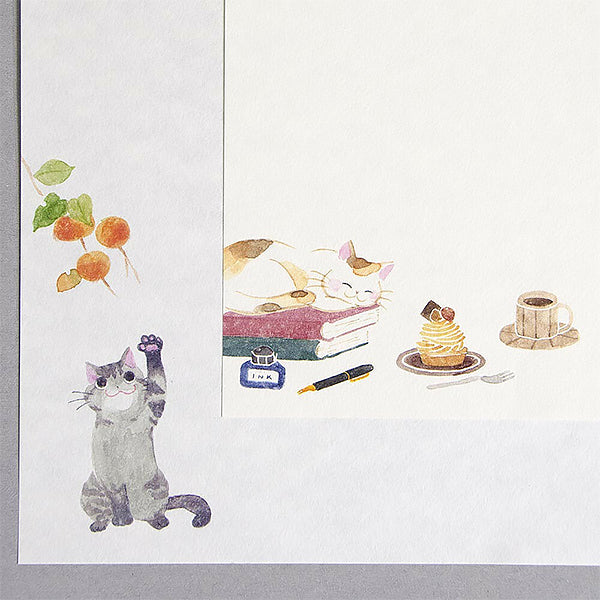 Papier Lettre Chat Nekorobi - Fun Autumn | Moshi Moshi Paris