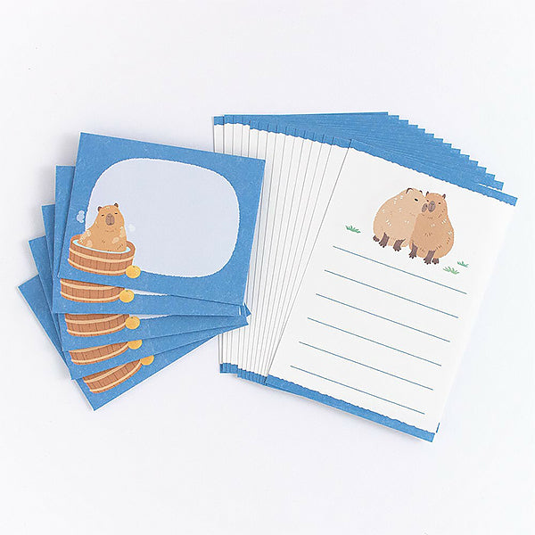 Papier Lettre Enveloppe Zoo in Animlas - Capybara | Moshi Moshi 