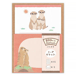 Papier Lettre Enveloppe Zoo in Animlas - Suricate | Moshi Moshi 