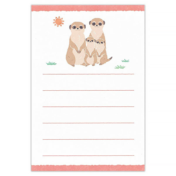 Papier Lettre Enveloppe Zoo in Animlas - Suricate | Moshi Moshi 