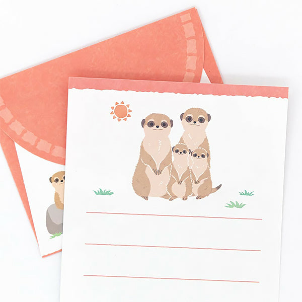 Papier Lettre Enveloppe Zoo in Animlas - Suricate | Moshi Moshi 