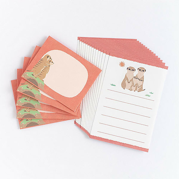 Papier Lettre Enveloppe Zoo in Animlas - Suricate | Moshi Moshi 