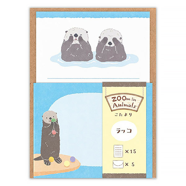 Papier Lettre Enveloppe Zoo in Animlas - Loutre | Moshi Moshi 