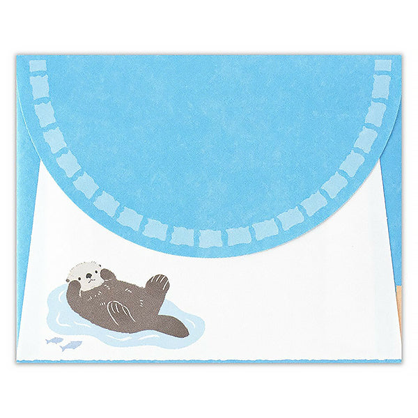 Papier Lettre Enveloppe Zoo in Animlas - Loutre | Moshi Moshi 