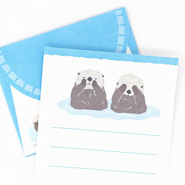 Papier Lettre Enveloppe Zoo in Animlas - Loutre | Moshi Moshi 