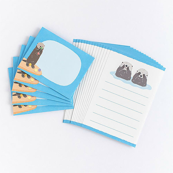 Papier Lettre Enveloppe Zoo in Animlas - Loutre | Moshi Moshi 