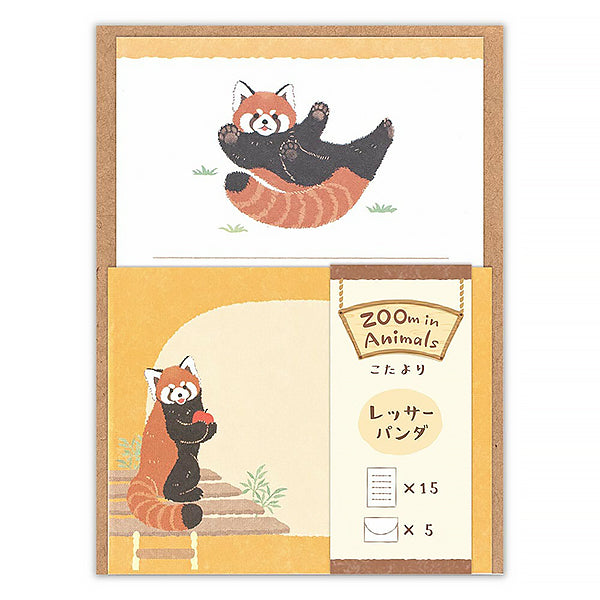 Papier Lettre Enveloppe Zoo in Animals - Panda Roux | Moshi Moshi 