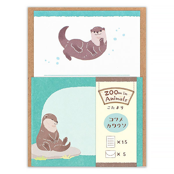 Papier Lettre Loutre - Zoo in Animlas | Moshi Moshi Paris