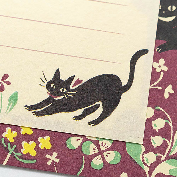 Papier Lettre & Enveloppe - Black Cat | Moshi Moshi Papeterie