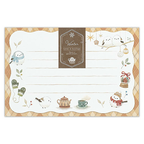 Papier Lettre & Enveloppe - Winter Shima Enaga | Moshi Moshi Paris