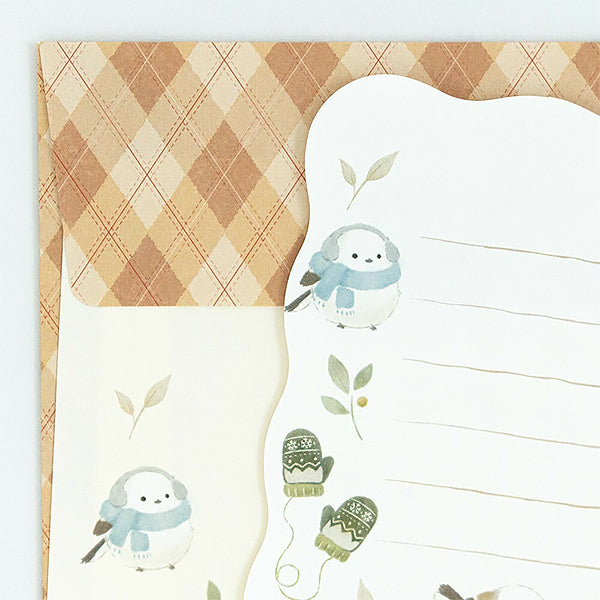 Papier Lettre & Enveloppe - Winter Shima Enaga | Moshi Moshi Paris