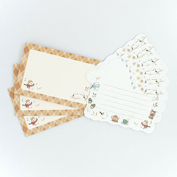 Papier Lettre & Enveloppe - Winter Shima Enaga | Moshi Moshi Paris