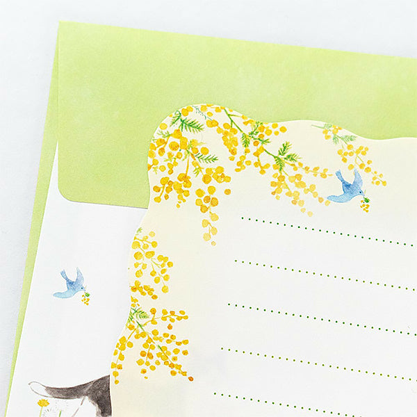 Papier Lettre Chat Nekorobi - Mimosa | Moshi Moshi Paris