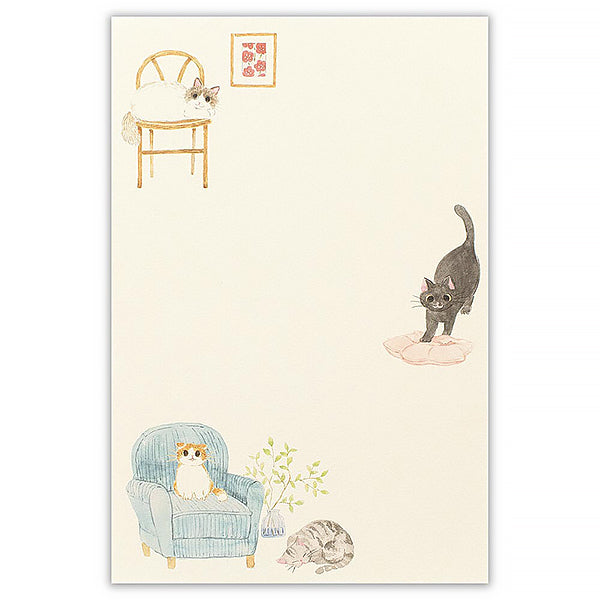 Carnet Papier Lettre Chat Nekorobi - Japan | Moshi Moshi