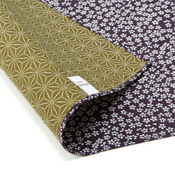 Furoshiki Réversible - Fleur de Cerisier Violet & Vert | Moshi Moshi 