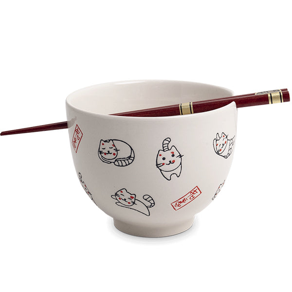 Bol Soba Neko Cat avec Baguettes - Design et Kawaii | Moshi Moshi 