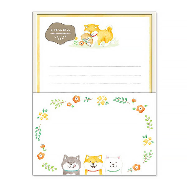 Papier Lettre & Enveloppe - Shiba Flower | Moshi Moshi Paris