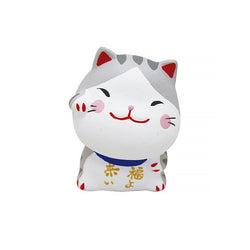 Figurine Chat Porte Bonheur - Omikuji Gris | Moshi Moshi Boutique 