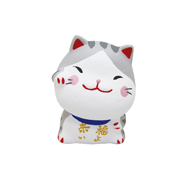 Figurine Chat Porte Bonheur - Omikuji Gris | Moshi Moshi Boutique 