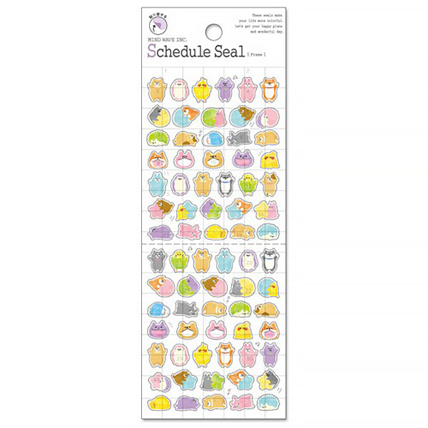 Stickers Schedule Seal - Kawaii Animals | Moshi Moshi Papeterie 