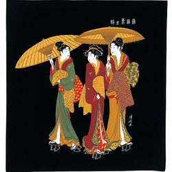 Furoshiki Trois Femmes Sous La Pluie - Torii Kiyonaga | Moshi Moshi