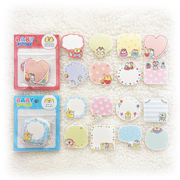 Stickers Mémo Baby - Chat Goro | Moshi Moshi Papeterie Japonaise