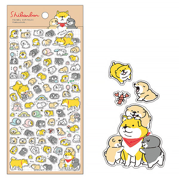 Stickers Shiba Happy Family - Kawaii | Moshi Moshi Boutique Paris