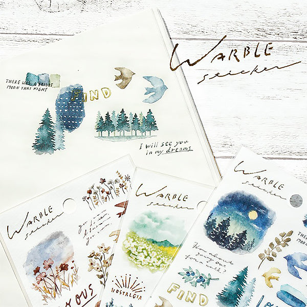 Stickers Warble Navy - Papeterie Japonaise | Moshi Moshi Paris