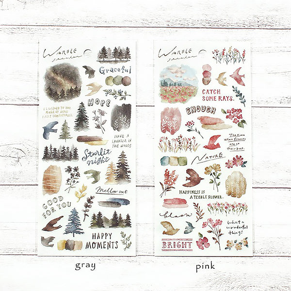 Stickers Warble Grey - Papeterie Japonaise | Moshi Moshi Paris