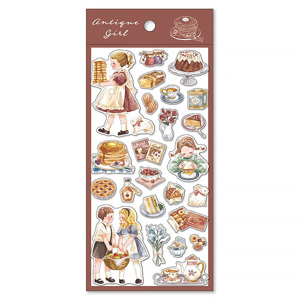 Stickers Antique Girl - Snack Time | Moshi Moshi Papeterie