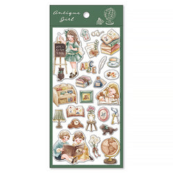 Stickers Antique Girl - Study Time | Moshi Moshi Papeterie